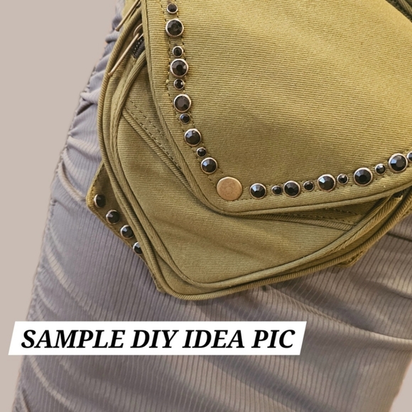 Canvas Brown 2 Pouch Belt Bag Crossbody OS New - Picture 2 of 6